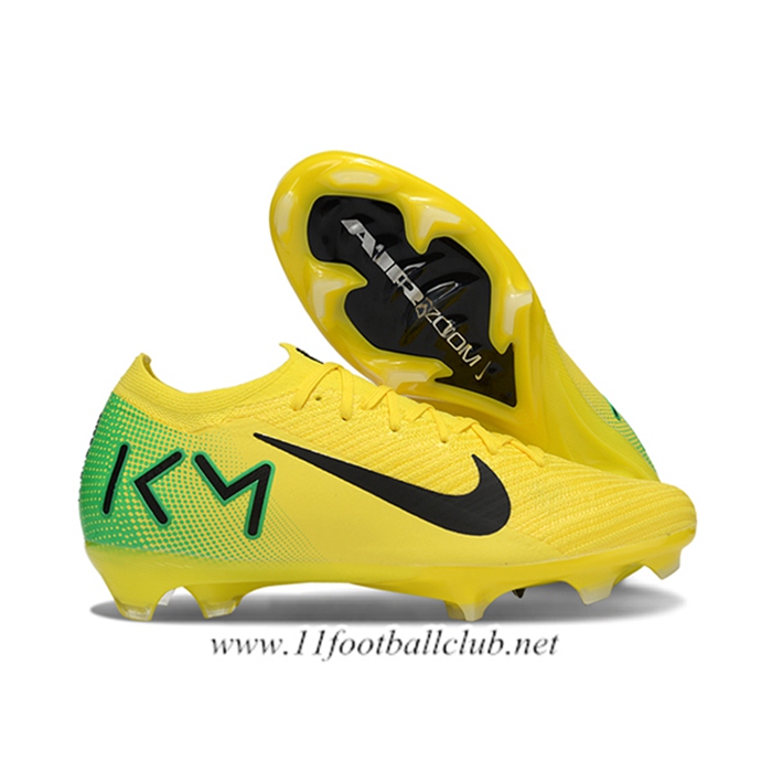 Nike Chaussures de Foot AIR Zoom Mercurial Vapor 16 Elite XXV FG Jaune/Vert/Noir