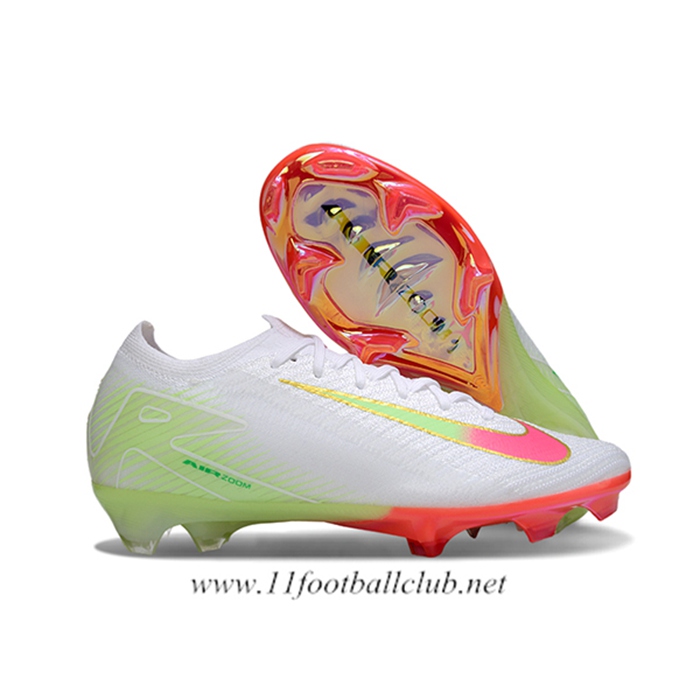 Nike Chaussures de Foot AIR Zoom Mercurial Vapor 16 Elite XXV FG Blanc/Vert/Rose