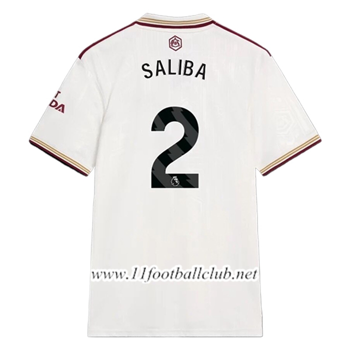 Flocage SALIBA #2 2024 2025 Extérieur Arsenal Version Coupe