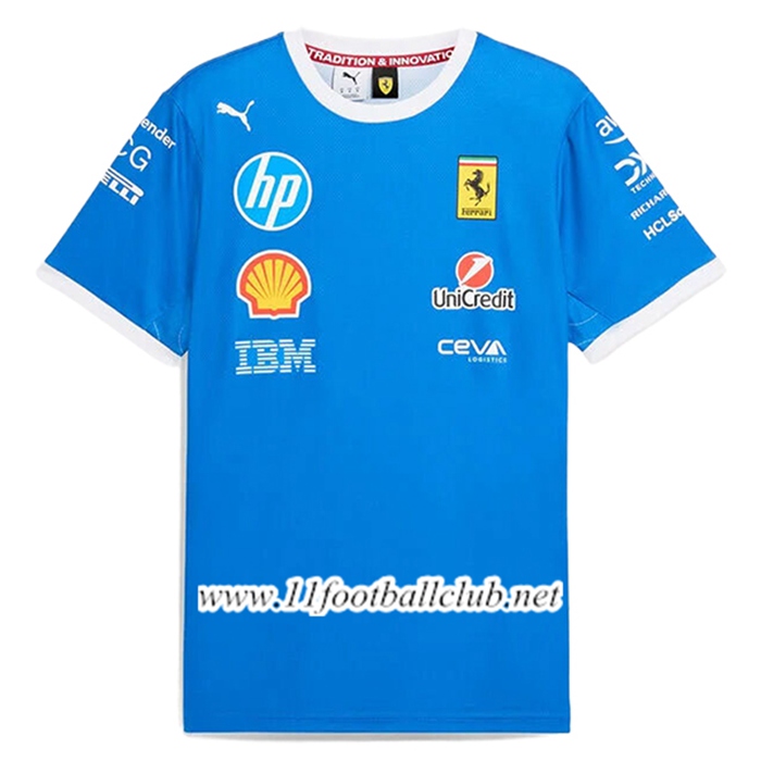 T-Shirt F1 Scuderia Ferrari Team Bleu 2025