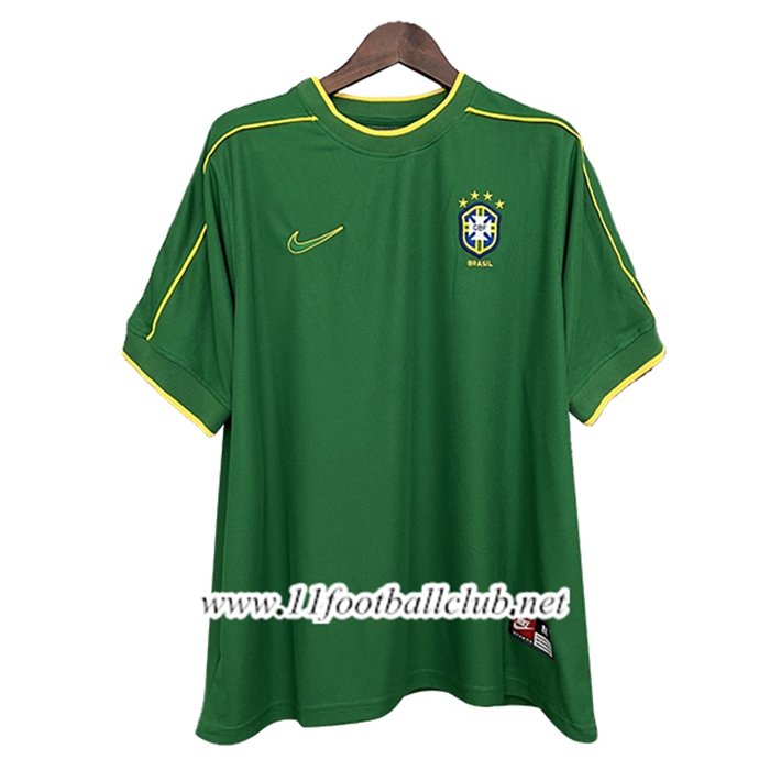 Maillot de Foot Bresil Retro Gardien De But Vert 1998