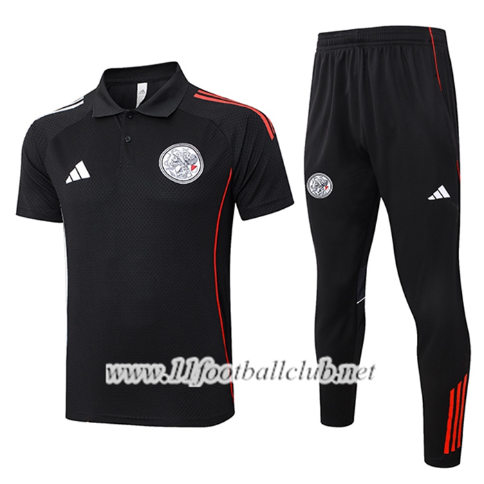 Ensemble Polo Foot Ajax Noir/Rouge 2025/2026