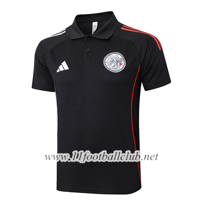 Polo Foot Ajax Noir/Rouge 2025/2026