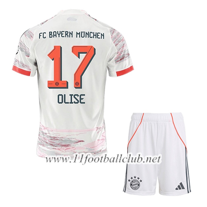 Maillot de Foot Bayern Munich (OLISE #17) Enfant Exterieur 2025/2026
