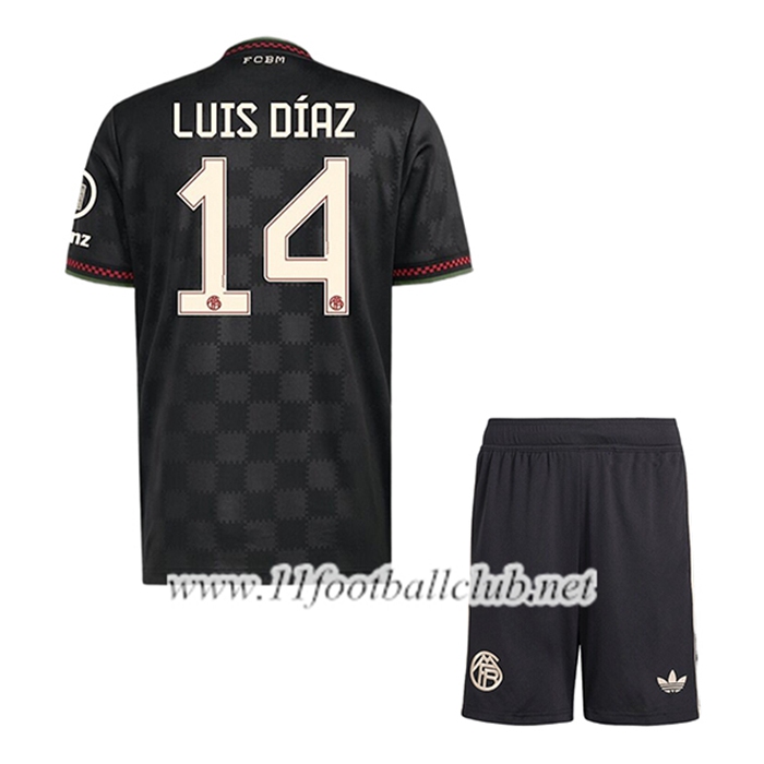 Maillot de Foot Bayern Munich (LUIS DÍAZ #14) Enfant Champions League 2025/2026