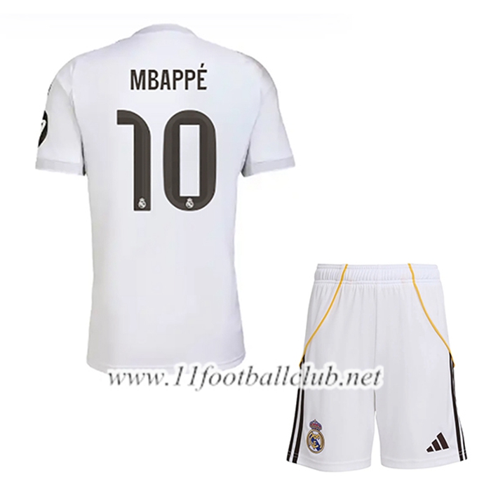 Maillot de Foot Real Madrid (Mbappé #10) Enfant Domicile 2025/2026