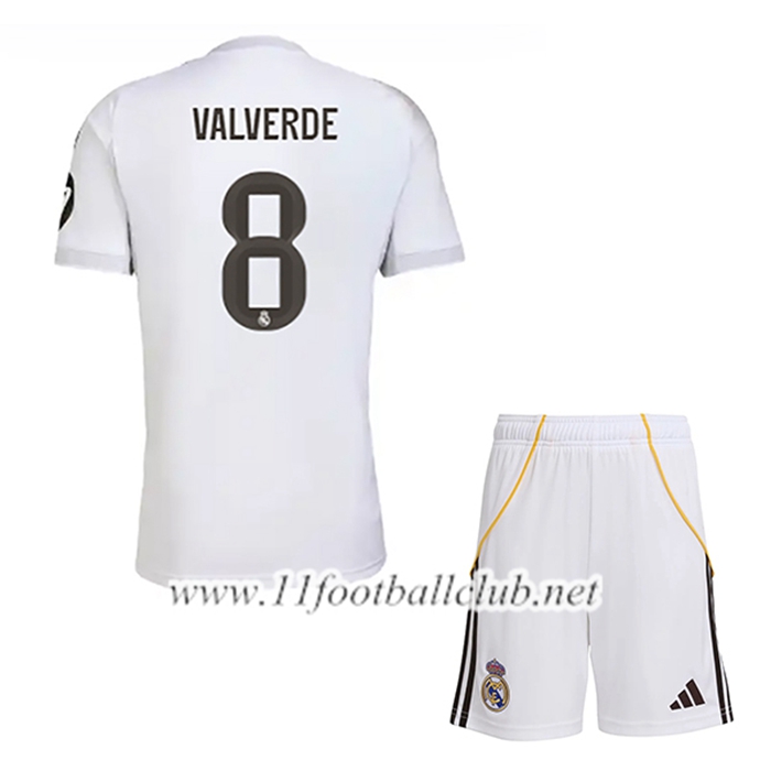 Maillot de Foot Real Madrid (VALVERDE #8) Enfant Domicile 2025/2026