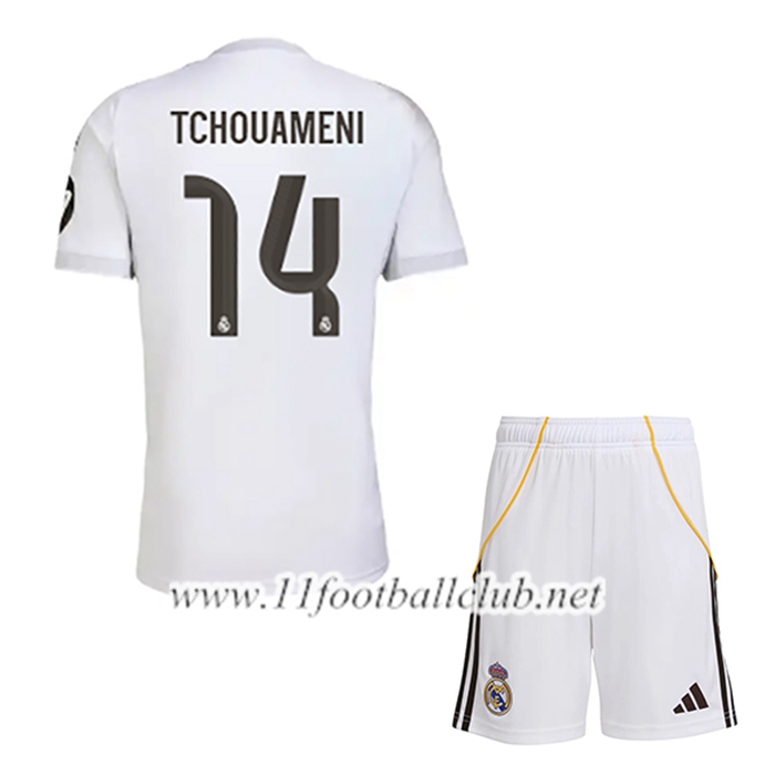 Maillot de Foot Real Madrid (TCHOUAMÉNI #14) Enfant Domicile 2025/2026