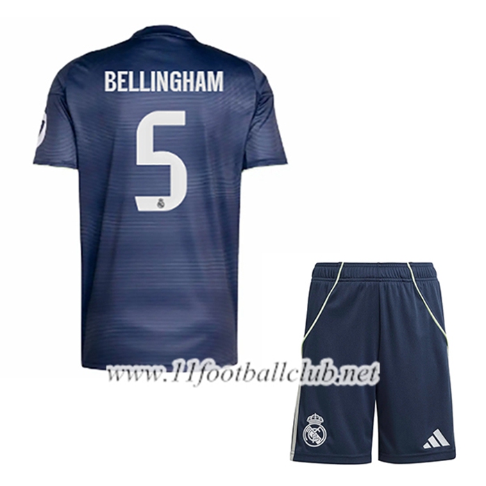 Maillot de Foot Real Madrid (BELLINGHAM #5) Enfant Exterieur 2025/2026