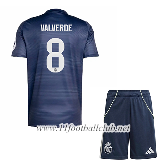 Maillot de Foot Real Madrid (VALVERDE #8) Enfant Exterieur 2025/2026