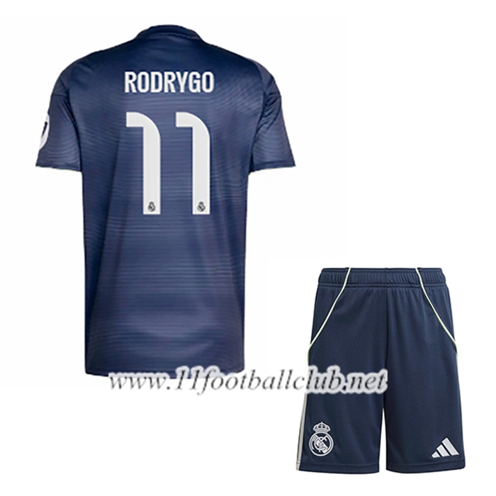 Maillot de Foot Real Madrid (RODRYGO #11) Enfant Exterieur 2025/2026