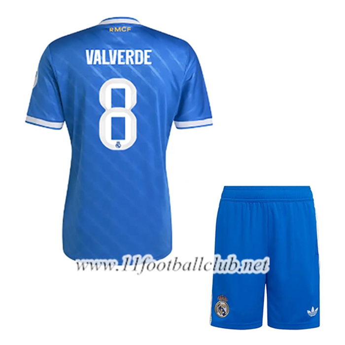 Maillot de Foot Real Madrid (VALVERDE #8) Enfant Third 2025/2026