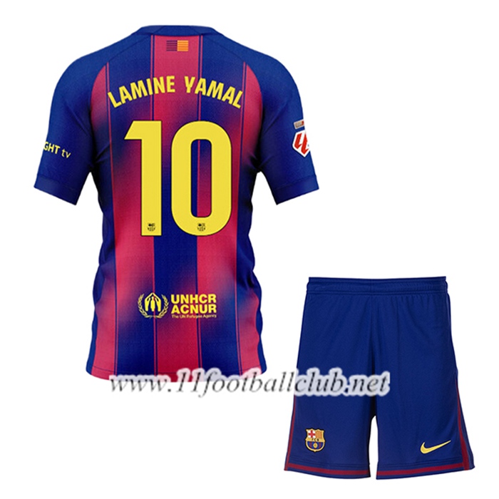 Maillot de Foot Barcelone (LAMINE YAMAL #10) Enfant Domicile 2025/2026