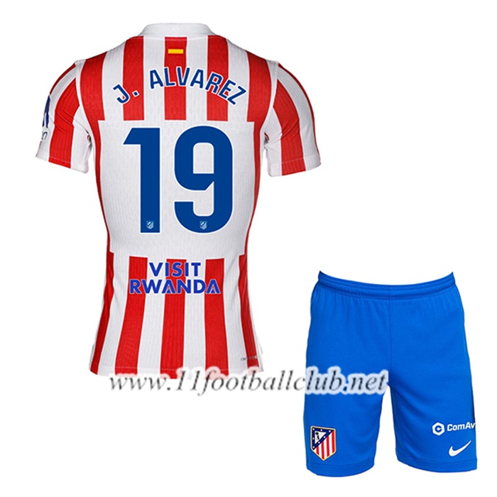 Maillot de Foot Atletico Madrid (J. ALVAREZ #19) Enfant Domicile 2025/2026