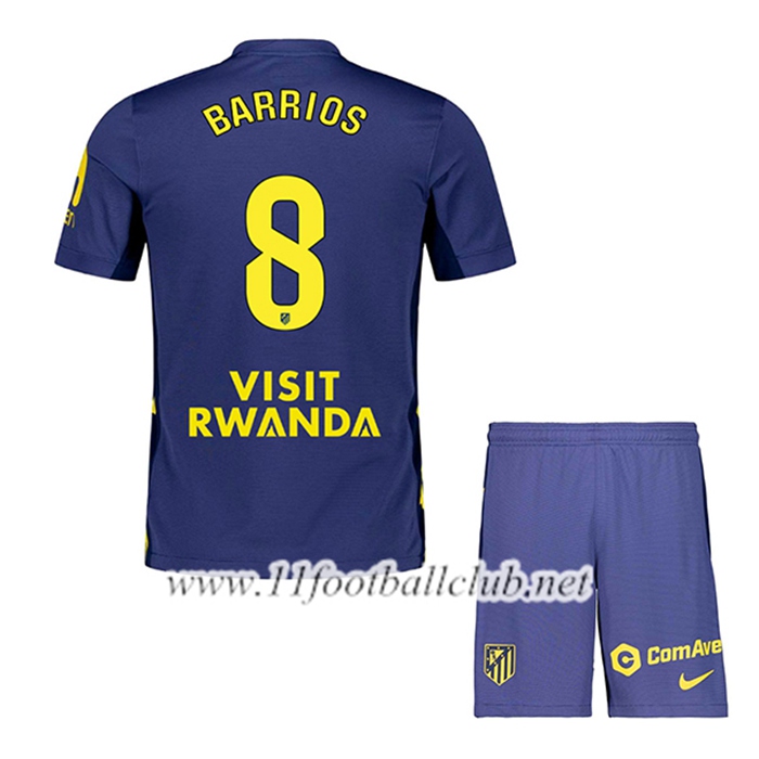 Maillot de Foot Atletico Madrid (BARRIOS #8) Enfant Exterieur 2025/2026