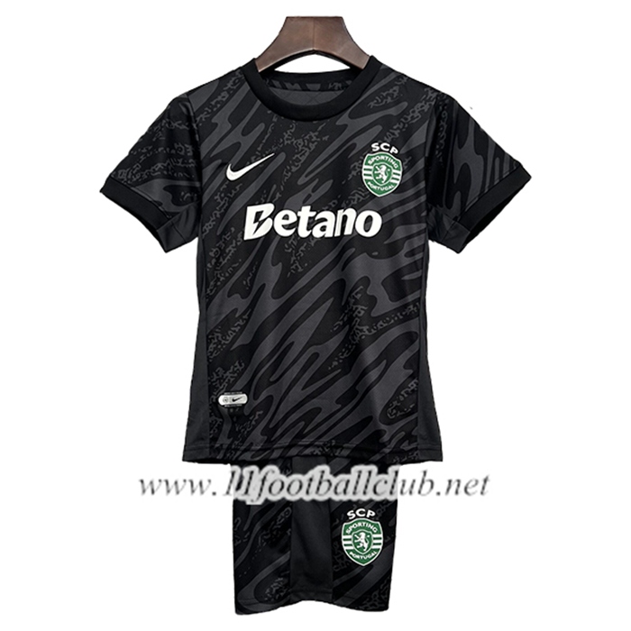 Maillot de Foot Sporting Enfant Gardien De But Noir 2025/2026