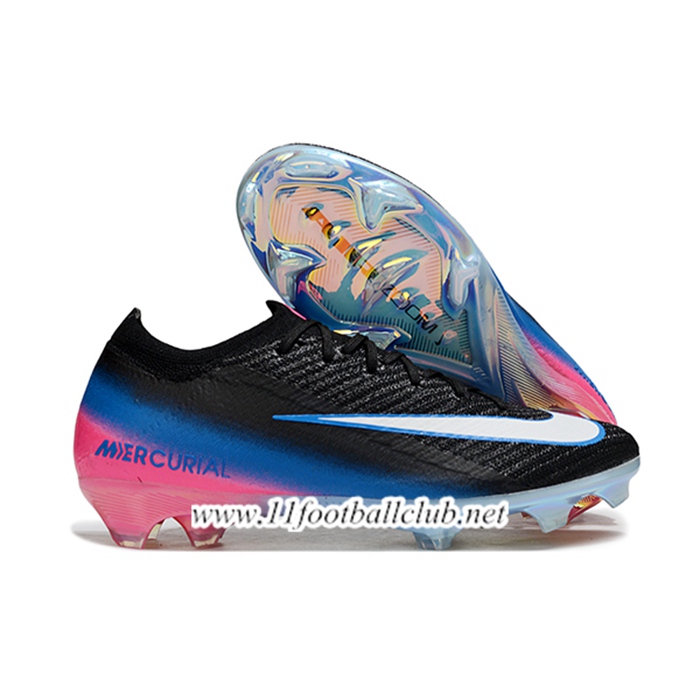 Nike Chaussures de Foot AIR Zoom Mercurial Vapor 16 Elite XXV FG Noir/Blanc/Bleu/Rose