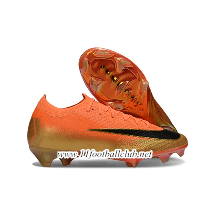 Nike Chaussures de Foot AIR Zoom Mercurial Vapor 16 Elite XXV FG Orange/Noir