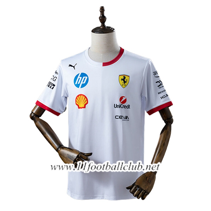 T-Shirt F1 Scuderia Ferrari Team Blanc 2025