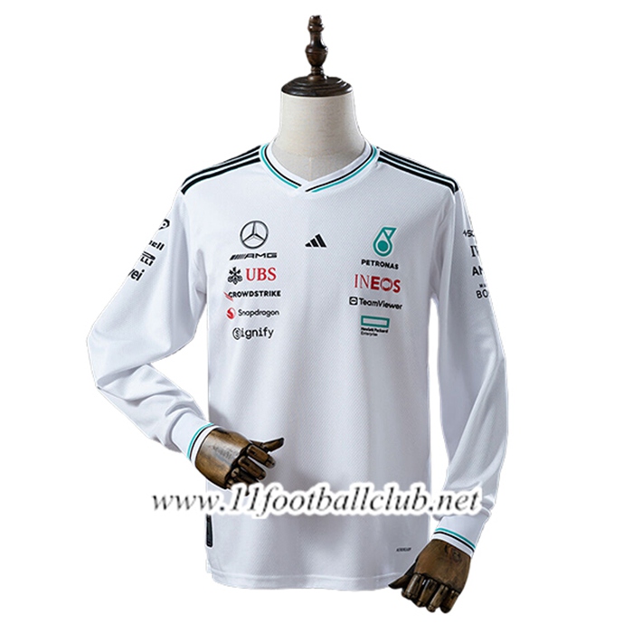 Manche Longue F1 Mercedes Benz Team Blanc/Noir 2025