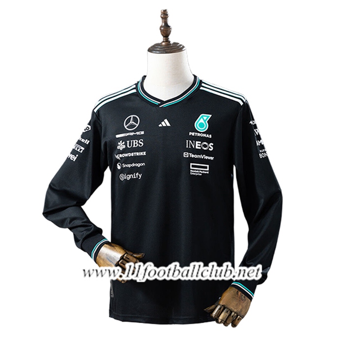 Manche Longue F1 Mercedes Benz Team Noir/Blanc 2025