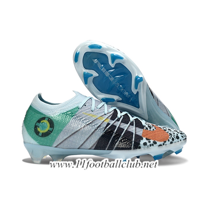 Nike Chaussures de Foot AIR Zoom Mercurial Vapor 16 Elite XXV FG Bleu/Vert/Noir