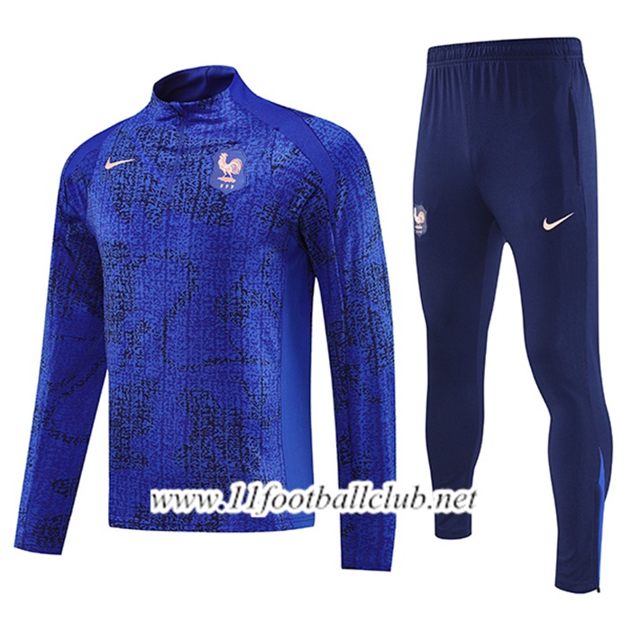 Ensemble Survetement de Foot France Bleu/Noir 2025/2026