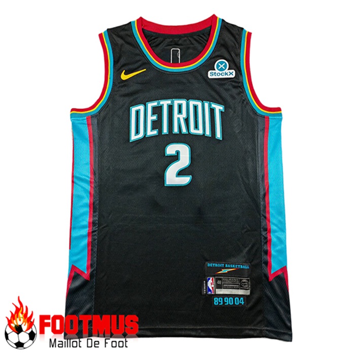 Maillot Detroit Pistons (CUNNINGHAM #2) 2025/26 Noir/Bleu/Rouge