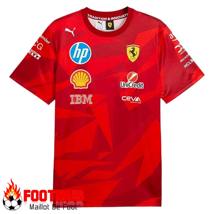 T-Shirt F1 Scuderia Ferrari Team Rouge 2025