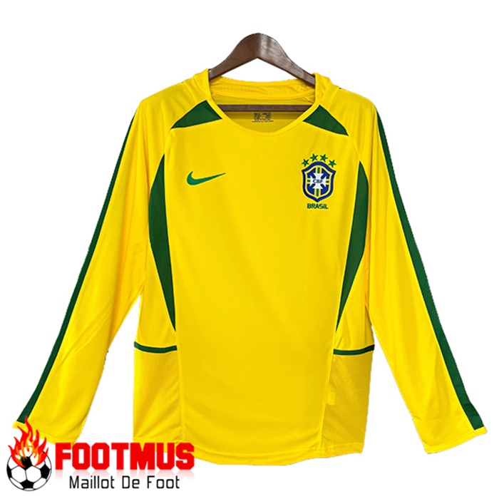 Maillot de Foot Bresil Retro Domicile Manches Longues 2002