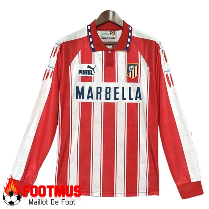 Maillot de Foot Atletico Madrid Retro Domicile Manches Longues 1994/1995