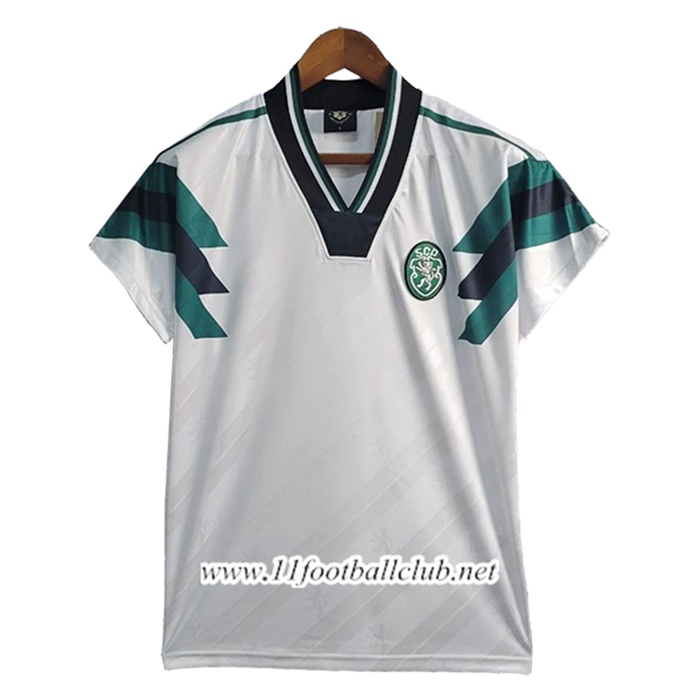 Maillot de Foot Sporting CP Retro Blanc 1990