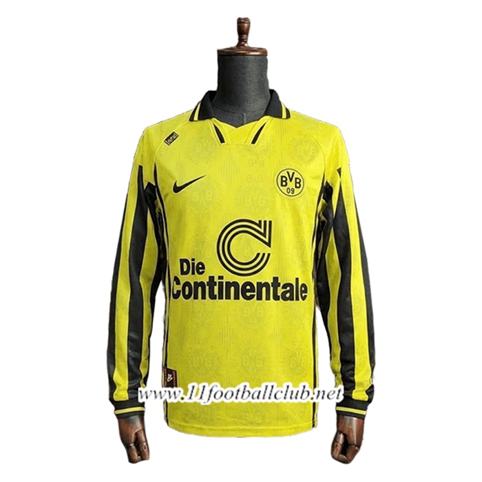 Maillot de Foot Dortmund BVB Retro Domicile Manches Longues 1996/1997