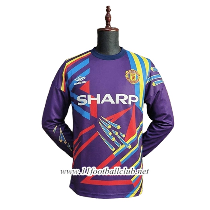 Maillot de Foot Manchester United Retro Gardien De But Pourpre 1992/1993