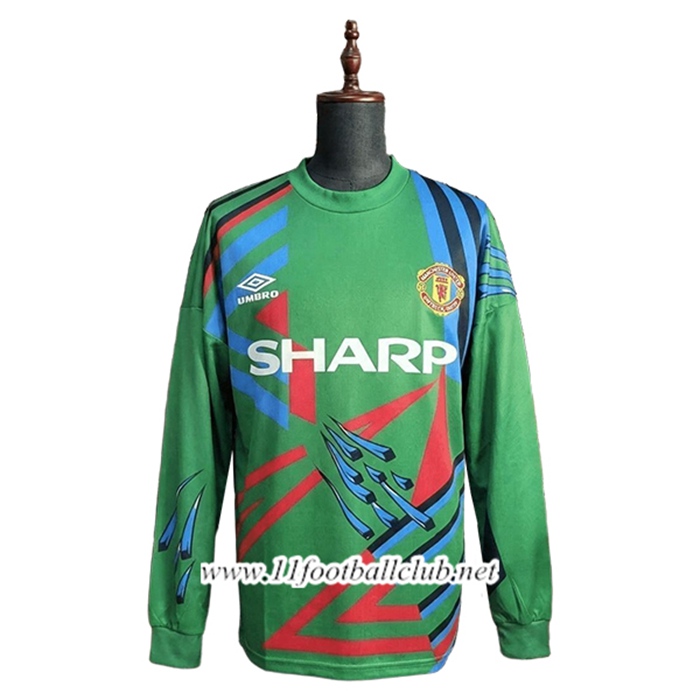 Maillot de Foot Manchester United Retro Gardien De But Vert 1992/1993