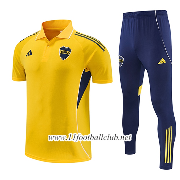 Ensemble Polo Foot Boca Juniors Jaune/Bleu 2025/2026