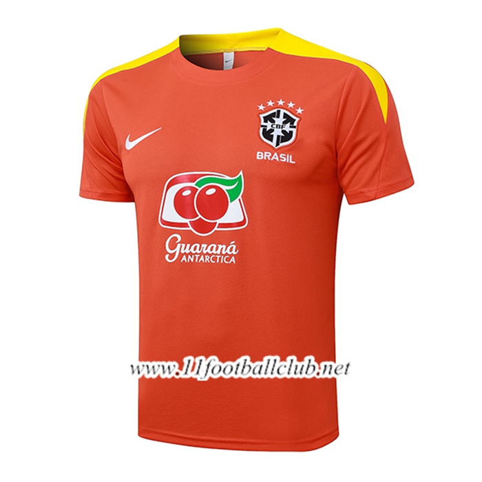 Training T-Shirt Brésil Orange/Jaune 2025/2026
