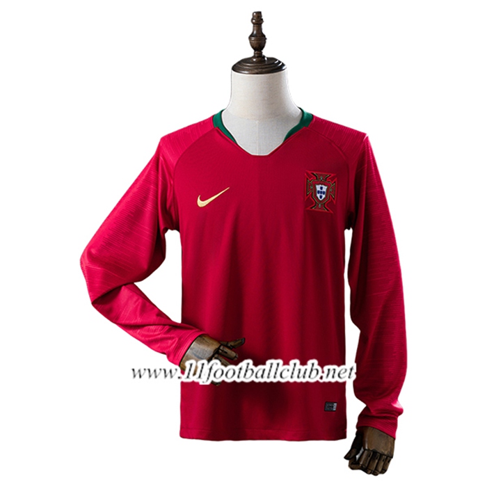 Maillot de Foot Portugal Retro Domicile Manches Longues 2018