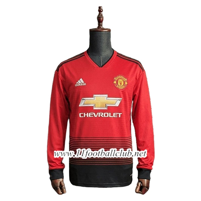 Maillot de Foot Manchester United Retro Domicile Manches Longues 2018/2019