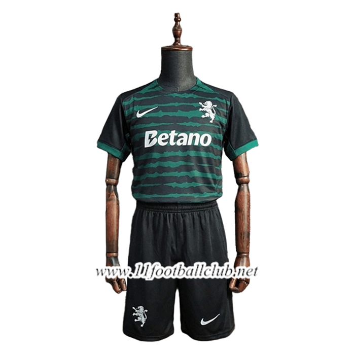 Maillot de Foot Sporting Enfant Christmas Edition Vert/Noir 2025/2026