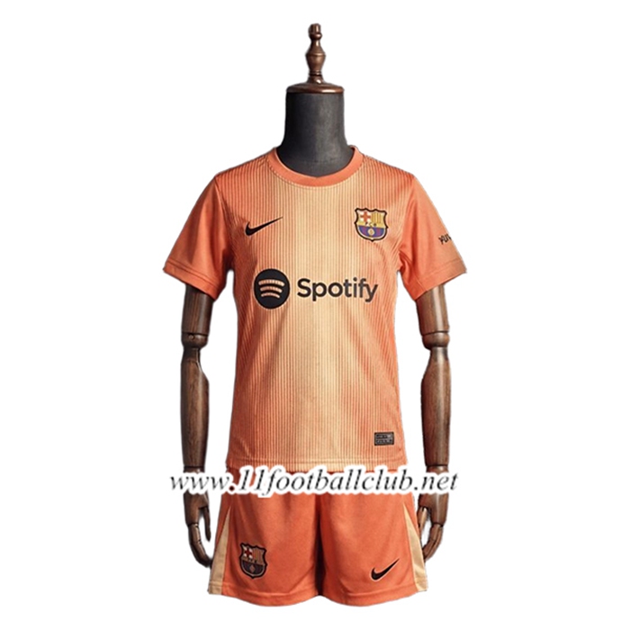Maillot de Foot Barcelone Enfant Gardien De But Orange 2025/2026