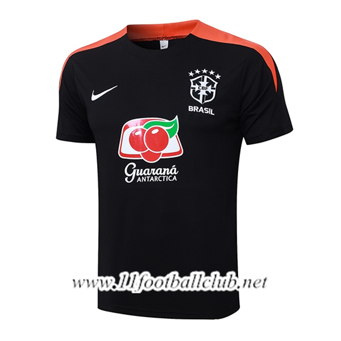 Training T-Shirt Brésil Noir/Orange 2025/2026