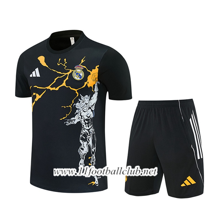 Ensemble Training T-Shirt Real Madrid Noir/Jaune 2025/2026