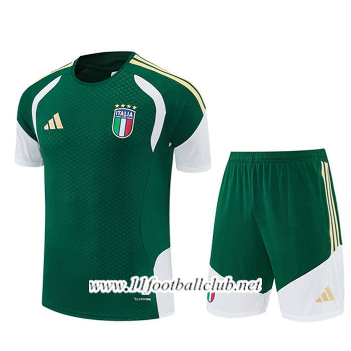 Ensemble Training T-Shirt Italie Vert/Blanc/Jaune 2025/2026