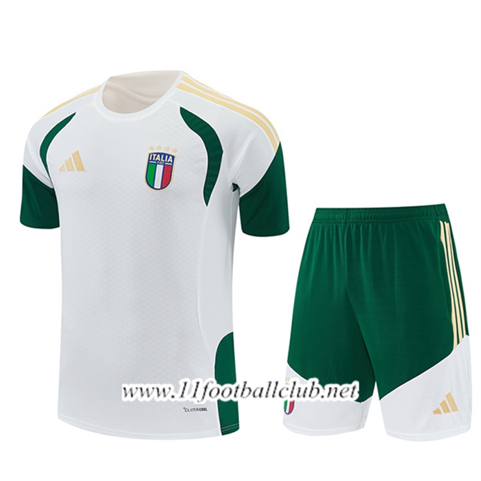 Ensemble Training T-Shirt Italie Blanc/Vert/Jaune 2025/2026