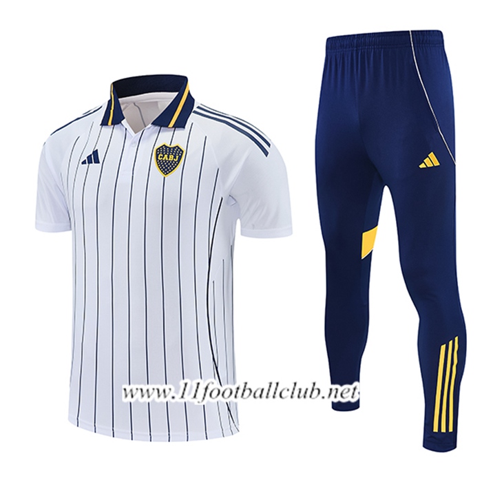 Ensemble Polo Foot Boca Juniors Blanc/Bleu/Jaune 2026/2027