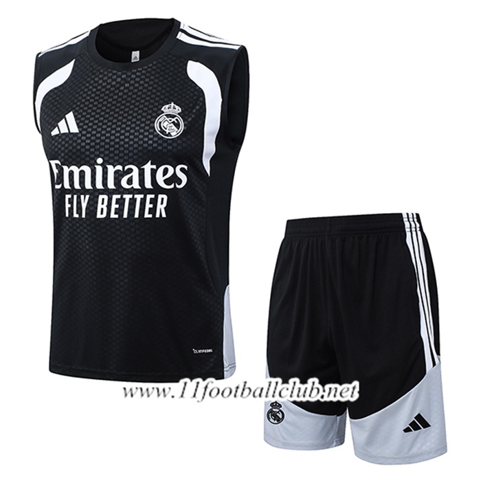 Ensemble Training Debardeurs Real Madrid Noir/Blanc 2026/2027
