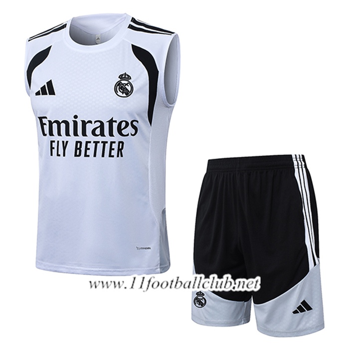 Ensemble Training Debardeurs Real Madrid Blanc/Noir 2026/2027