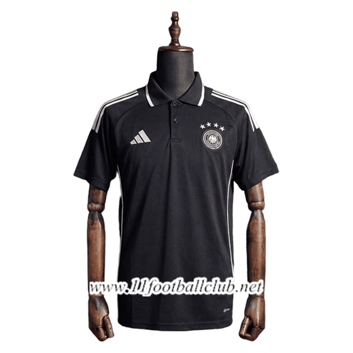 Polo Foot Allemagne Noir/Blanc 2026/2027