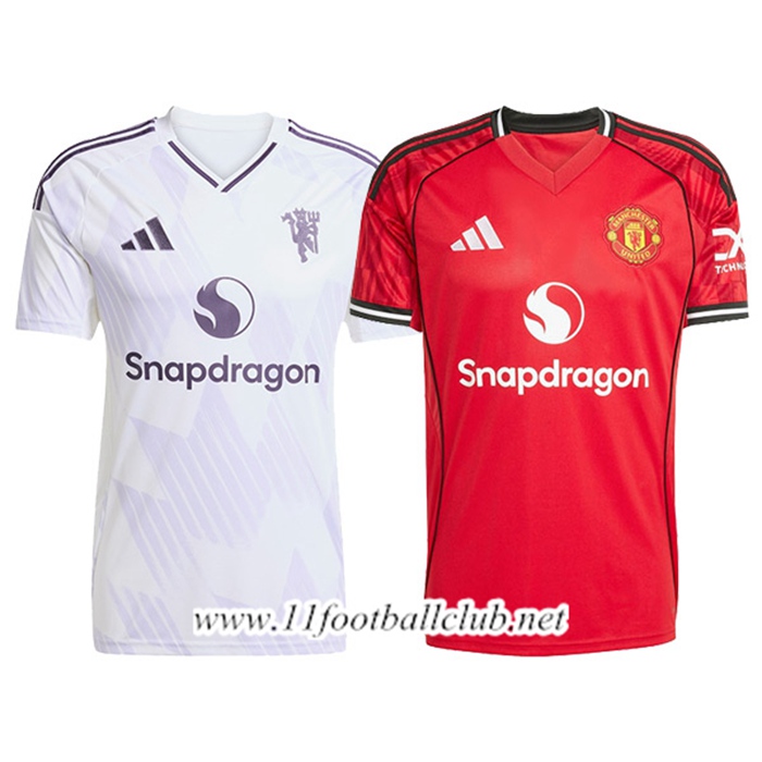 Maillot Manchester United Coffret Cadeau Promotionnel Domicile + Exterieur 2025/2026